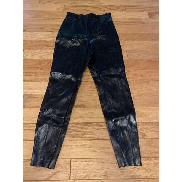 ASOS Pants - ASOS, women’s black faux leather high rise skinny pants with side zip sz 6